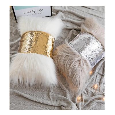 China Liso Shinny's Anti-Static Home The Plush Sequins Nap Back Cushion Nap Pillow Custom Lovely Cushion Head Pillow For Car for sale