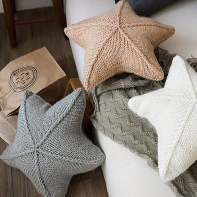 China Sofa Plain Color Washable Anti-static Creative Knitted Starfish Shape Decor Pillow Cushion for sale