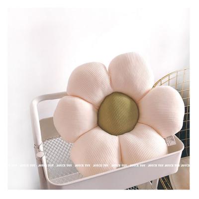 China Anti-static Short Plush Sofa Cushion Stylish Simple Daisy Plush Seat Pad Flower Cushion for sale