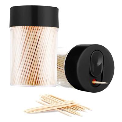 China Disposable 1.6 1.8mm 2.0m 65mm Natural Bulk Packed Spring Surrounded Disposable Biodegradable Porcelain Made Bamboo Toothpicks Wood Toothpicks for sale