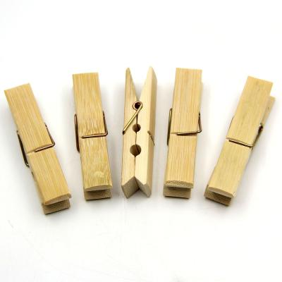 China Safe Professionals Manufacture Stainless Steel Clothespins Bamboo Clips for sale