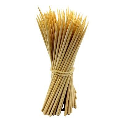 China 2.0/2.2/2.5/2.8mm diameter 15cm/20cm/25cm/30cm length wholesale cheap easily cleaned good quality porcelain round bamboo skewers babmoo sticks for sale