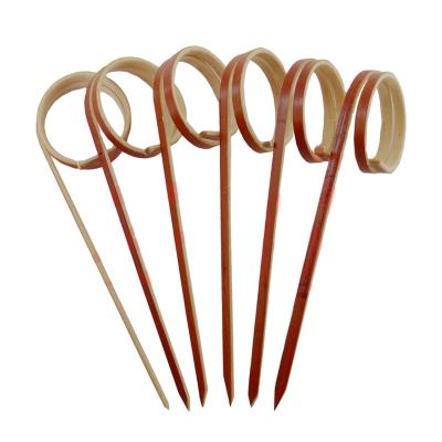 China Easily Cleaned Wedding Party Art Bamboo Knotted Bamboo Skewer Cocktail Stick For Fruit Cake Candy for sale