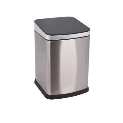 China Sustainable Electronic Touchless Patented Design Automatic Metal Waste Bin Household Sensor Trash Can for sale