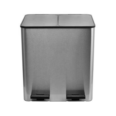 China Sustainable 40L Double Liners Recycle Bin With 2 Compartments for sale