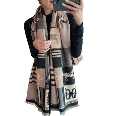 China European American luxury large size custom made cashmere scarf winter jacquard shawls and women's scarves for ladies for sale