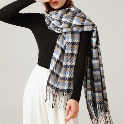 China New Design Scarf Winter Pashmina Shawls Neck Scarf European American Cashmere Deep Wrap Lady Plaid Warm Scarves for sale