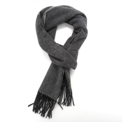 China 2021 clothing decoration fashion soft acrylon gray fringed scarf for men in winter wholesale custom woven scarf for sale