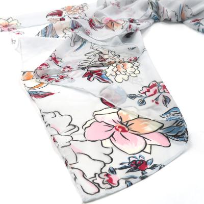 China ZL0047 2021 fashion scarf screen printting soft simple floral scarf shawl for sale