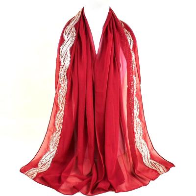 China Fashion Soft Smooth Bubble Chiffon Hijab Sparkle Feeling Muslim Scarf Women Wraps Long Islamic Scarves Hijabs Soie De Medine Shawl Pashmina for sale