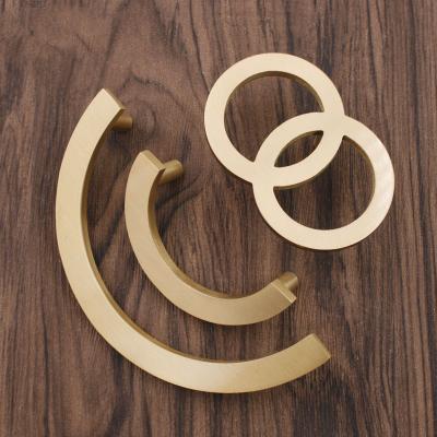 China EUROPEAN Brass Round Cabinet Handles Sideboard Handles Morden Single Drawer Pulls Furniture Door Knobs for sale