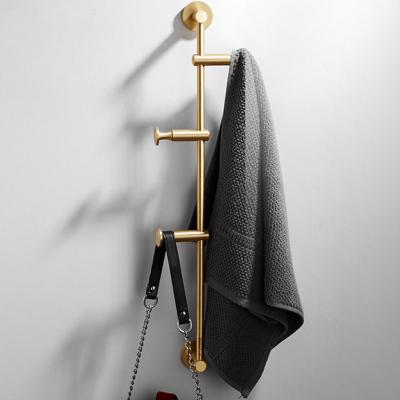 China Wall Hook Hanger 60cm Brass Viable Northern Europe Robe Towel Hangs Adjustable Bedroom Cloth Holder Hook For Hat Bag for sale