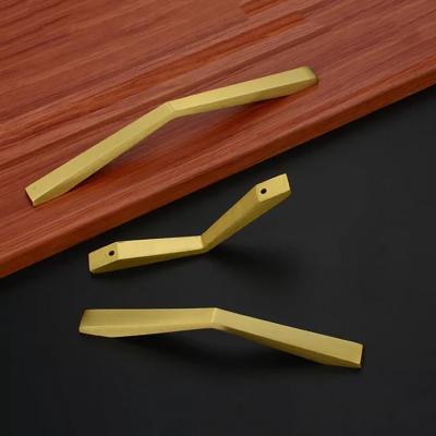 China EUROPEAN V Shape Cabinet Handle Wardrobe Drawer Pulls Nordic Morden Knobs Brass Bar For Kitchen Bedroom Furniture for sale