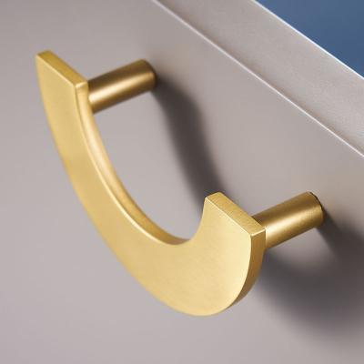 China 150mm Handle Furniture Cabinet Wardrobe Wardrobe Dresser Brass Knobs 150mm Large Modern Semicircle Pulls Furniture Door Bar Handles for sale