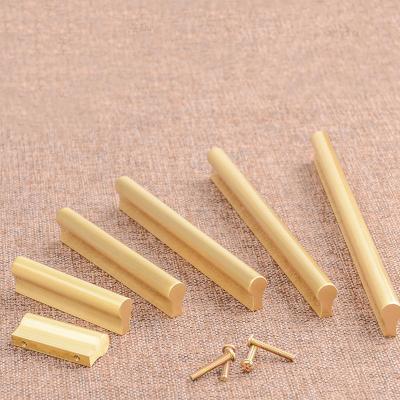 China Long Brass Brass Cabinet Pull Handle and Knobs Strip for Dresser Wardrobe Cabinet Kitchen Bedroom Furniture Handles for sale