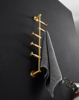 China Adjustable Modern Brass Gold Wall Hook/Black Towel Cloth Bag Hanger Bedroom Living Room Wall Hook For Dress Coat for sale