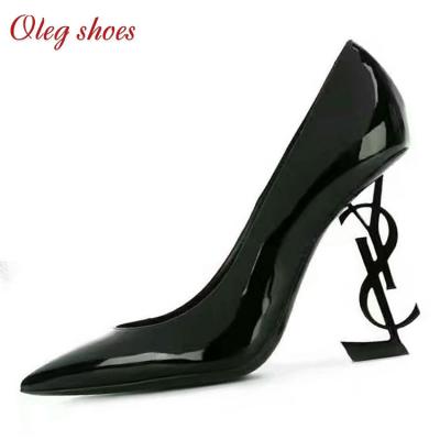 China 2020 New Durable Iron Letters With Shallow Mouth Single High Heel Pumps Shoes Pointed Sexy Women Pumps Shoes for sale