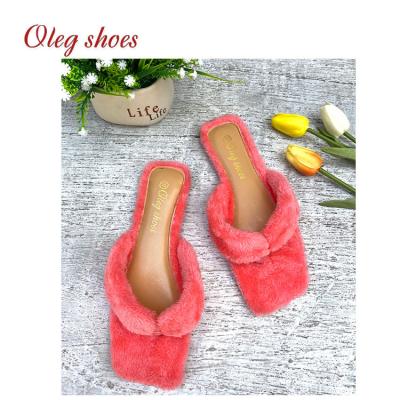 China Designer 2021 Fashion Trend Olegshoes Street Style Slides Women Winter Warm Shoe Outdoor Slippers Ladies Sandals for sale