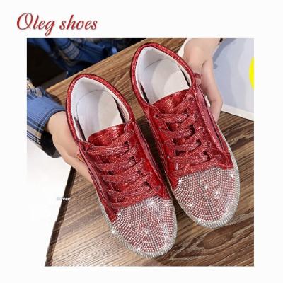 China 2020 fall new and student flat white shoe female wild Korean spring flat shoes with large size rhinestone for sale