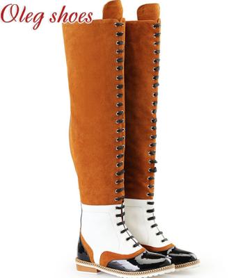 China Waterproof Sexy Knee High Boots Women's Flat Bottom Zipper Winter Boots for sale