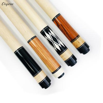 China Radial Common Laminate Core Maple Wood Pool Cue Chyone Tulip Custom Cocobolo 8 Point Mountain Pool Cue Handmade 4 Cue Stick for sale