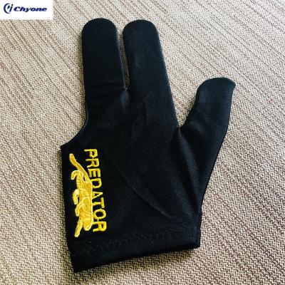 China Lycra Embroidered Predator Deluxe Logo Snooker Pool Cue Gloves for sale