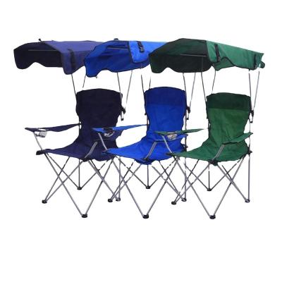 China LULUSKY OEM Silla De Playa Portable Sunshade Cheap Lightweight Folding Camping Chair With Canopy Beach Chair With Shade for sale