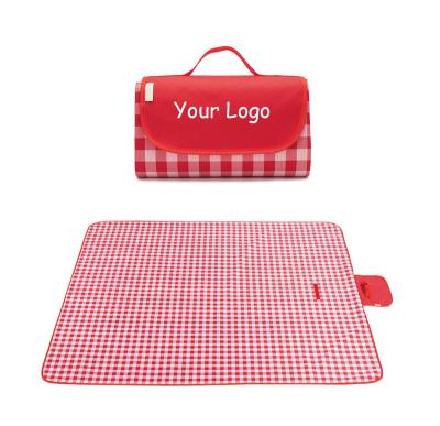 China Eco-friendly Foldable Recycled Rollable Waterproof Nonwoven Bamboo Outdoor Mat Beach Canvas Camping PadPicnic Customized by HK for sale