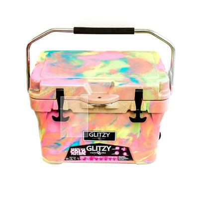 China HK Factory Waterproof Warm High Quality Foam Insulated Ice Box 38L Cooler Easy Carry Cooler With Wheels for sale