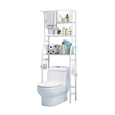 China Multifunctional 3 Layer Shelf Viable Hot Selling Space Saving Toilet Paper Holder With Bathroom Shelf for sale