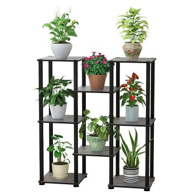 China Green Minimalist Radish Balcony Supply Plant Flower Pot Stand Living Room Floor Rack Splicing Multilayer Flower Rack for sale