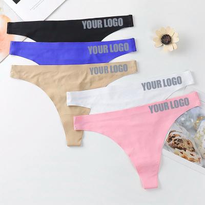 China Sexy Women's G-String Girls Teens Underwear Youth Antibacterial Women's Thongs - Designer Custom LOGO Printed Seamless Panties String Thong for sale