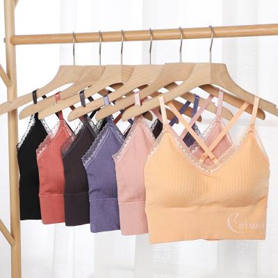 China High Quality Superior Elastic Customized QUICK DRY Logo Soft Cup Bra Camisole Top Built In Bra Camisole for sale