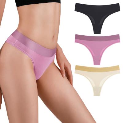 China Antibacterial Custom Thong Plus Size Sports Underwear Women Invisible Soft Thong Cotton Panties for sale