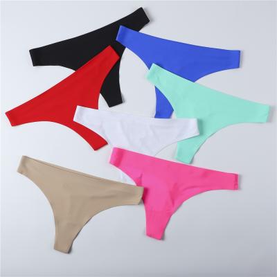 China Factory Custom Antibacterial Women Sexy Tight Panties Thong Tanga Panties Breathable Seamless Costuras for sale