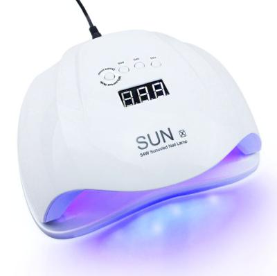 China Gel Nail Curing SUN X 54w Powerful Nail Dryer Machine UV Led Fast Curing Lamp For Gel Nails Manicure for sale