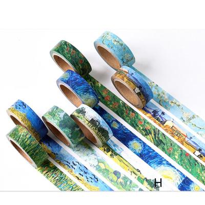 China Hot Selling Van Gogh's DIY Washi Diary Decorative Tape Notebook Photo Album Fancy Book Decoration for sale