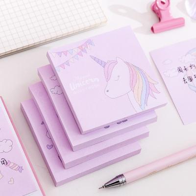 China Cartoon Pink Imagination Unicorn Self-adhesive Note Note Student Note Message Sticker for sale