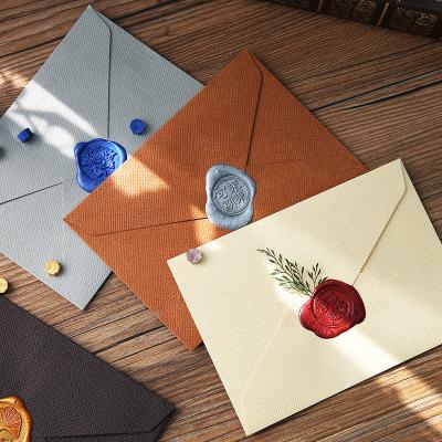 China Wholesale High-Grade Canvas Gift Envelope Vintage Texture Envelope Greeting Card Postcard Stationery Storage Letterhead for sale