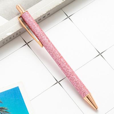 China Writing Creative Gift Wholesale Glitter Ball Pen Custom Printing Logo Girl's Gift Stationery Advertising Shiny Ballpoint Pen for sale