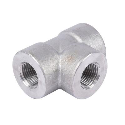 China Fuel Oil Forged Steel F316 3000# Thread Equal Tee for sale