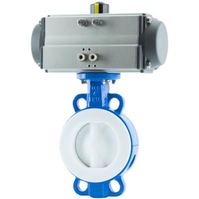 China General double action penumatic actuator operated wafer butterfly valve for sale