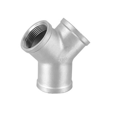 China Water oil stainless steel pipe fitting 304 316 female bsp/NPT 3way Y type equal tee for sale