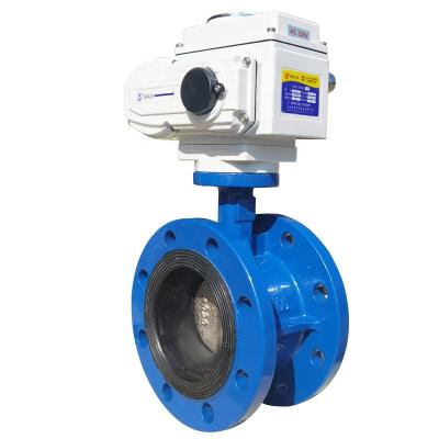 China Low Price General Electric Actuator Low Cost Double Flange Butterfly Valve for sale