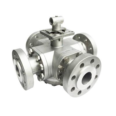 China Stainless Steel General Flange 4 Way Multi Port Ball Valve for sale