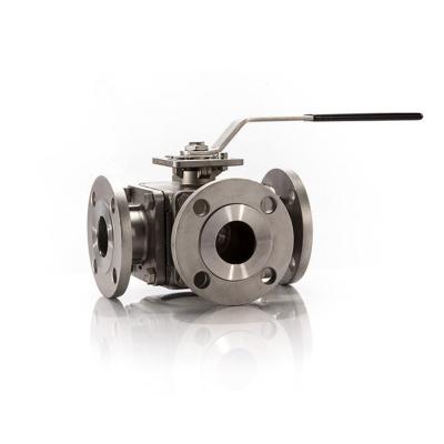 China 304 Stainless Steel Overall ANSI 150lbs 4 Way Flange Multi Port Ball Valve for sale