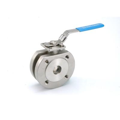 China SS316 PN40 2inch 316 Stainless Steel Wafer Type Italy Ball Valve With ISO5211 Protection for sale