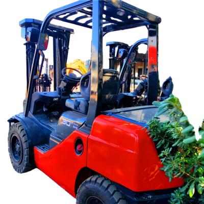 China Building Material Stores Used 3 Ton Forklift Toyota 62-8FDN30 Material Handling Equipment 3 Mast Forklift Side Three Stage Clutch for sale