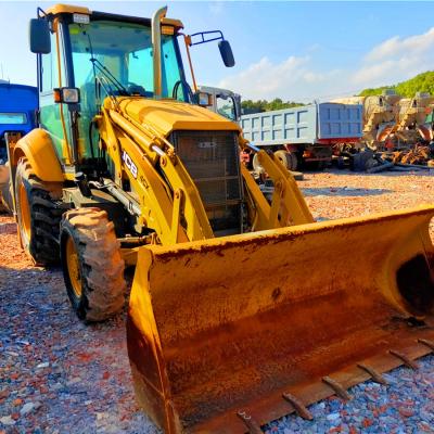 China Farms used backhoe loader JCB 4CX tractor with front loader bucket and digging bucket on 8 ton construction machine rear loader for sale