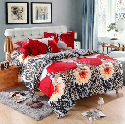 China 3D Bedding Set Disposable 100% Polyester Daisy Reactive Printing Bed Cover Flower Duvet Cover Set for sale